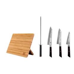Essential Professional 5-Piece Knife Set - Bunka Damascus Collection