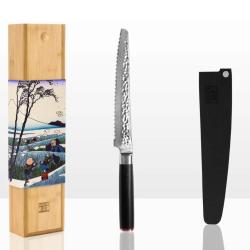Serrated Knife 20 cm - Pakka Damascus Collection