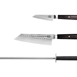 Starter 3-Piece Knife Set - Bunka Collection (Honing Steel)