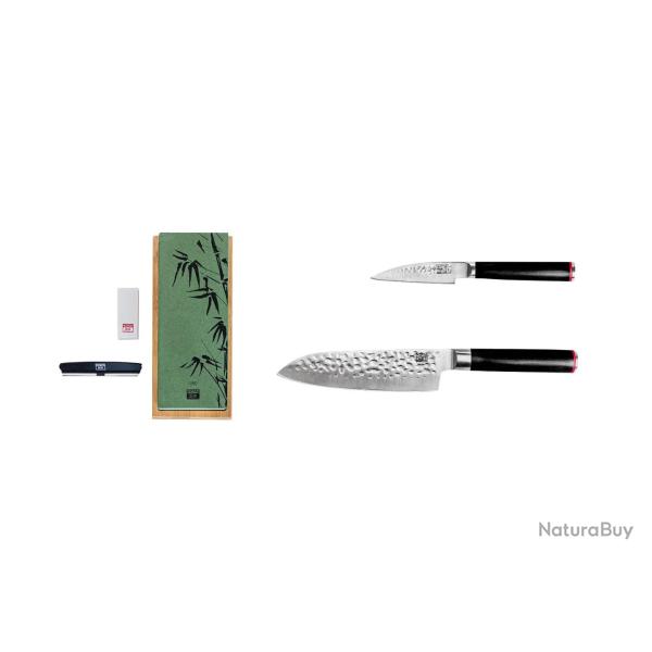 Starter 3-Piece Knife Set - Pakka Collection (sharpening set)