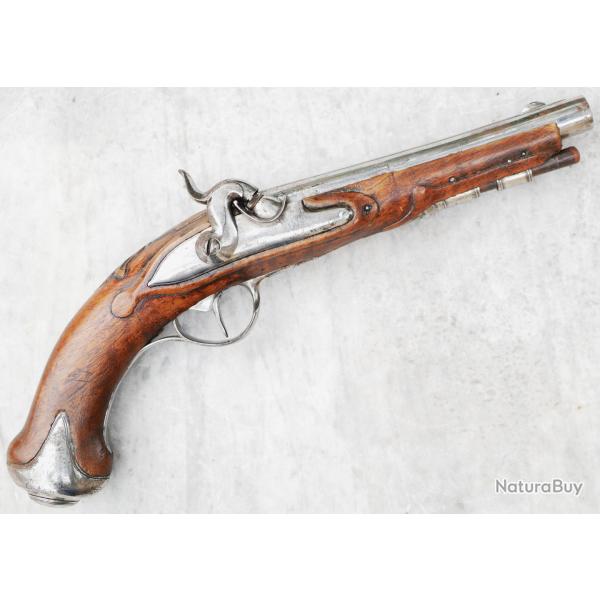 Pistolet officier fran�ais XVIIIe si�cle transform� � percussion au XIXe si�cle SDD26PIS003