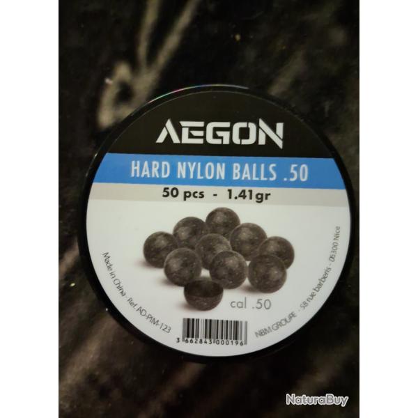 50 Billes durcies nylon calibre .50 Aegon
