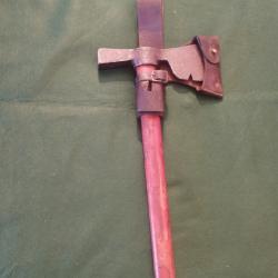 Porte axe avec porte baionette  en cuire arm&eacute;e Portuguaise an&eacute;es  14/18  jusquaux ann&eacute;es 30