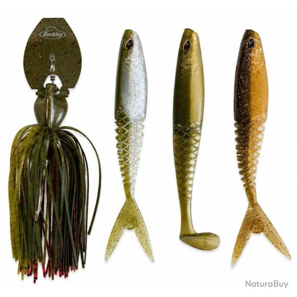 BERKLEY Kit Leurre Bladed Jig Powerbait Slobberknocker Mix Pack 11g - Clear Water