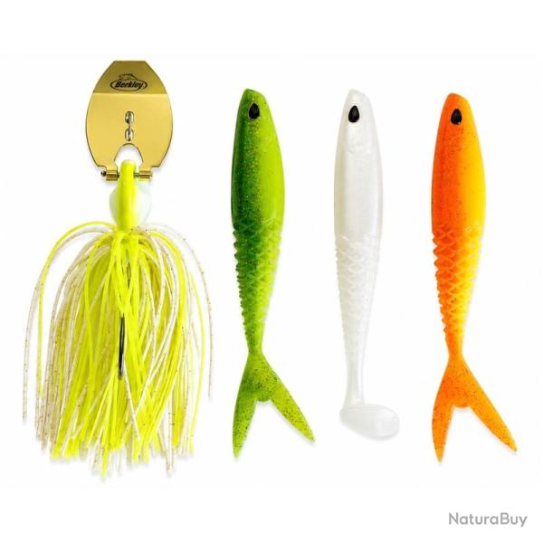 BERKLEY Kit Leurre Bladed Jig Powerbait Slobberknocker Mix Pack 11g - Dark Water