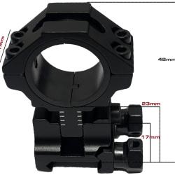 Colliers r&eacute;glables en hauteur KECK KE2025 - tube 25,4 mm - queue d'aronde 11 mm - 19,3 &agrave; 25,3 mm
