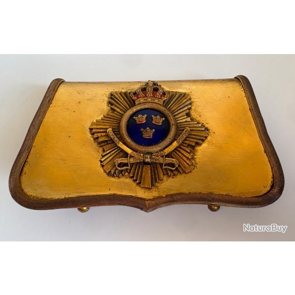 Authentique Kartuschl�da / Giberne d'Officier de Cavalerie Su�doise m/1895