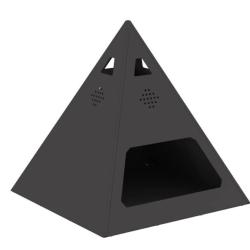 Brasero acier patin&eacute; noir 50x50x51 cm pyramidal r&eacute;sistant chaleur