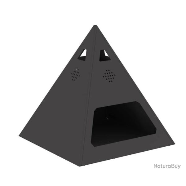 Brasero acier patin� noir 50x50x51 cm pyramidal r�sistant chaleur