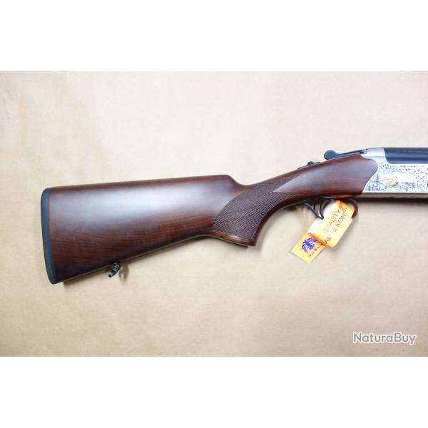 Fusil superpose HUGLU EAGLE BECASSIER CAL 12X76 CANON DE 61CM RAYE et INTERCHOKE
