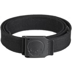 Ceinture Tactique Mil-Tec 40mm Boucle M&eacute;tal T&ecirc;te de Mort Ajustable Noir EDC Outdoor