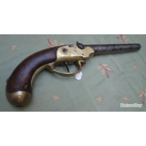 pistolet de cavalerie mod�le 1777 dit � "coffre" transform� � percussion