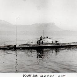 Carte postale ancienne sous-marin Souffleur 3-1928- N&deg;8945