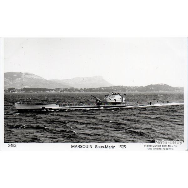 Carte postale illustr�e sous-marin Marsouin 1929- N�8946
