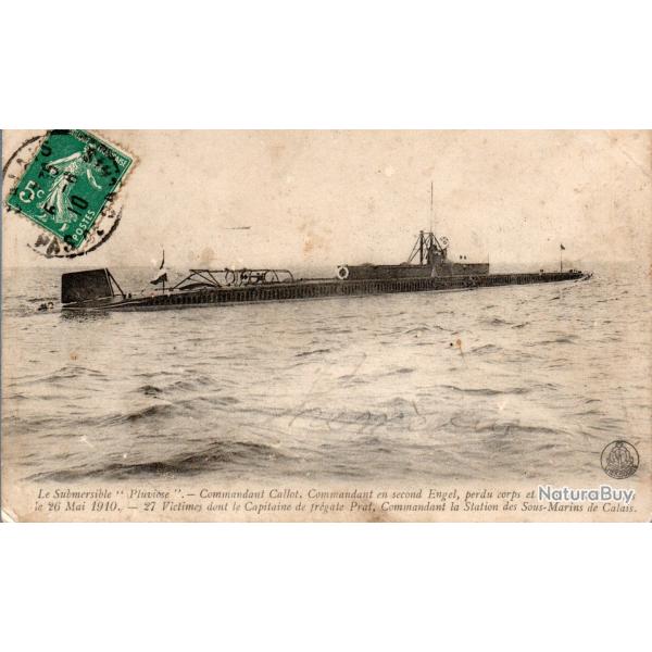 Carte postale ancienne - Sous-marin Pluviose 1910 - N�8953
