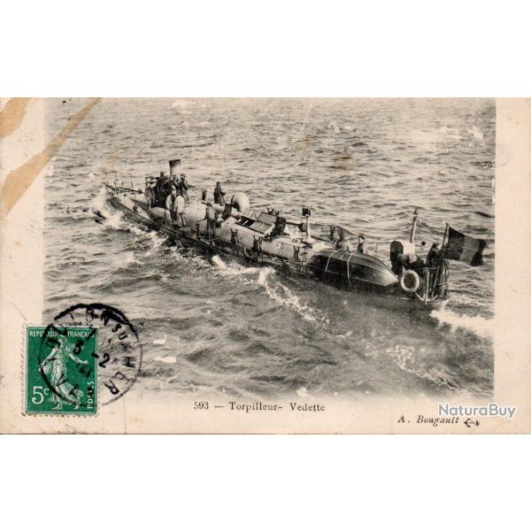 Carte postale ancienne 593 Torpilleur-Vedette - N�8955