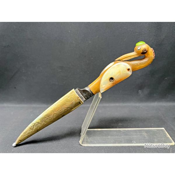 ANCIEN ET RARE MODELE DE COUTEAU LIBANAIS OISEAU POUR COLLECTION ARABE PERSE