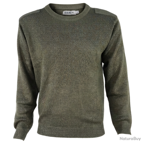 Pull commando kaki - Renforts aux coudes et aux �paules - S