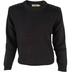 Pull commando noir - Renforts aux coudes et aux &eacute;paules - L