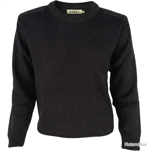 Pull commando noir - Renforts aux coudes et aux �paules - L