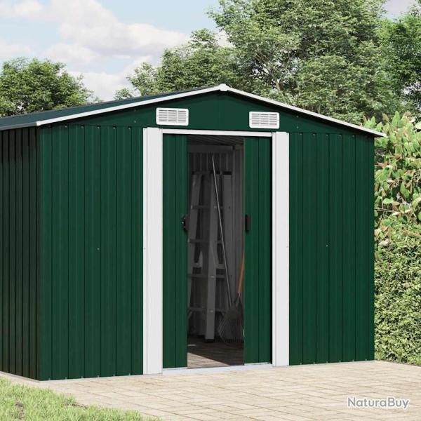 Abri de jardin en m�tal vert, 257 � 580 � 181 cm