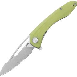 Couteau Pliant Kubey Merced Lame Acier 14C28N Manche G10 Jaune Linerlock KUB345L