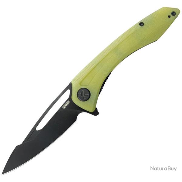 Couteau Pliant Kubey Merced Lame Acier AUS-10 Manche G10 Jaune Linerlock KUB345Q