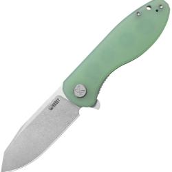 Couteau Pliant Kubey Master Chief Jade Lame Acier 14C28N Tanto Invers&eacute; Manche G10 Linerlock KUB358L