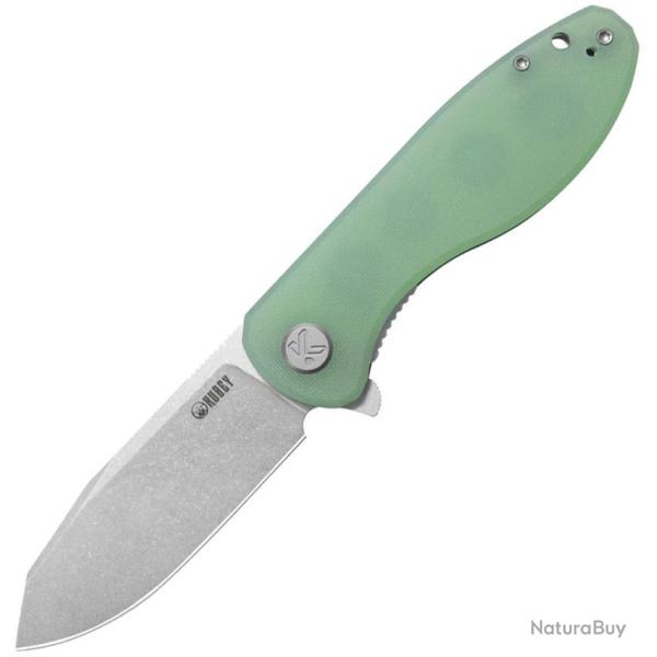 Couteau Pliant Kubey Master Chief Jade Lame Acier 14C28N Tanto Invers� Manche G10 Linerlock KUB358L