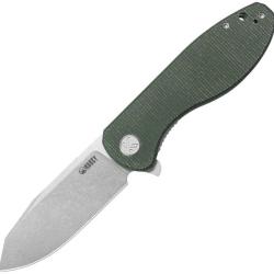Couteau Pliant Kubey Master Chief Lame Acier 14C28N Manche Micarta Vert Linerlock KUB358R