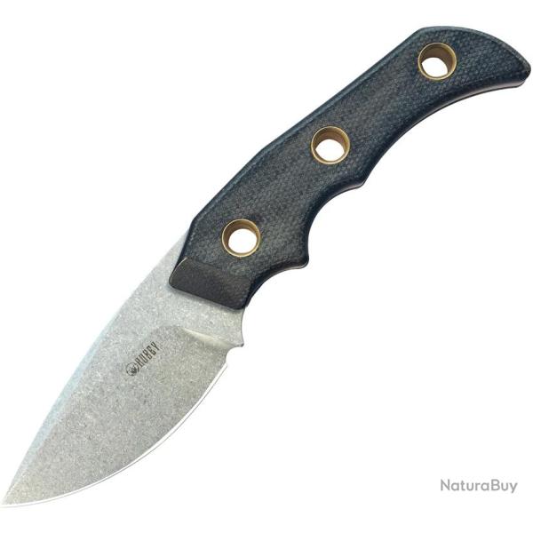 Couteau Kubey Willumsen Hunter Lame Acier 14C28N Drop Point Manche Micarta Noir �tui Kydex KUB376A
