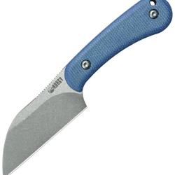 Couteau Fixe Kubey Rockhopper Lame Acier 14C28N Wharncliffe Manche Micarta Bleu &Eacute;tui Kydex KUB412C