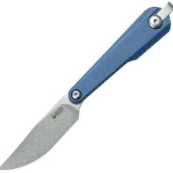 Couteau Fixe Kubey Yag Lame Acier 14C28N Drop Point Manche Micarta Bleu &Eacute;tui Kydex KUB451B