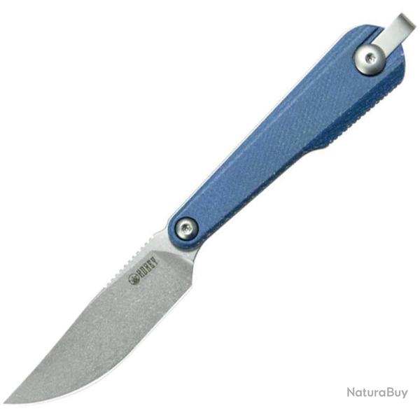 Couteau Fixe Kubey Yag Lame Acier 14C28N Drop Point Manche Micarta Bleu �tui Kydex KUB451B