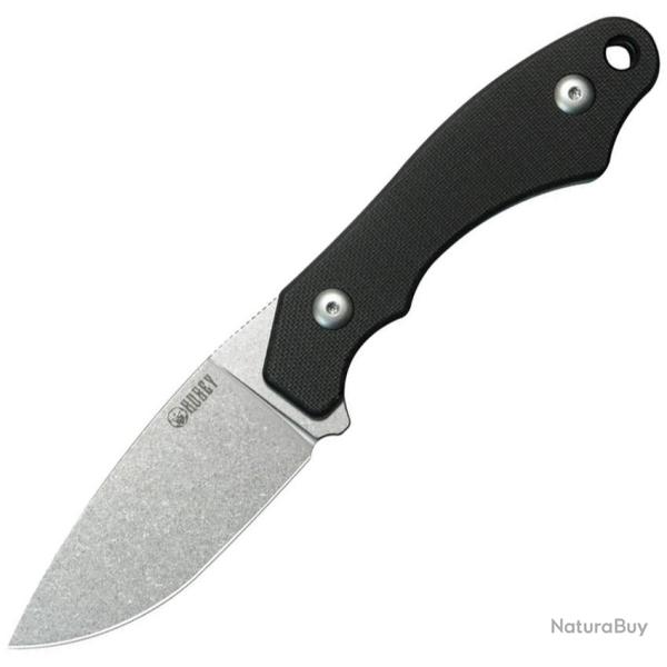 Couteau Fixe Kubey TLB I Lame Acier 14C28N Drop Point Manche G10 Noir �tui Kydex KUB467A
