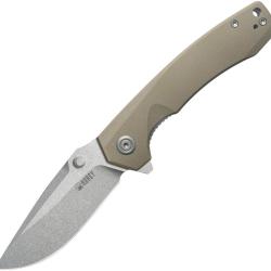 Couteau Pliant Kubey Calyce Lame Acier 14C28N Manche G10 Sable Linerlock KUB901P