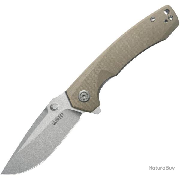 Couteau Pliant Kubey Calyce Lame Acier 14C28N Manche G10 Sable Linerlock KUB901P