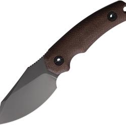 Couteau Fixe Kunwu Knives Stiffy D Lame Acier Manche Micarta Marron &Eacute;tui Kydex KUNF706BR3