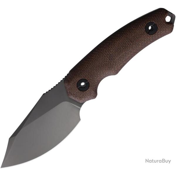 Couteau Fixe Kunwu Knives Stiffy D Lame Acier Manche Micarta Marron �tui Kydex KUNF706BR3