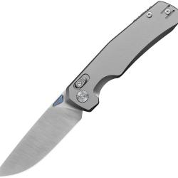 Couteau Pliant Kunwu Knives X-TAO XT Lame Acier Elmax Manche Titane Gris KUNX703T