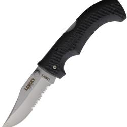 Couteau Lansky Easy Grip Lame Inox Clip Point Manche Caoutchouc Noir Lockback &Eacute;tui Nylon LKN030B