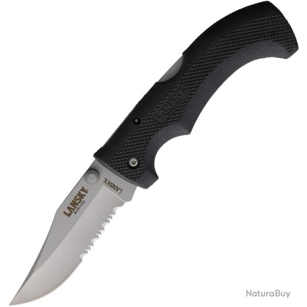 Couteau Lansky Easy Grip Lame Inox Clip Point Manche Caoutchouc Noir Lockback �tui Nylon LKN030B
