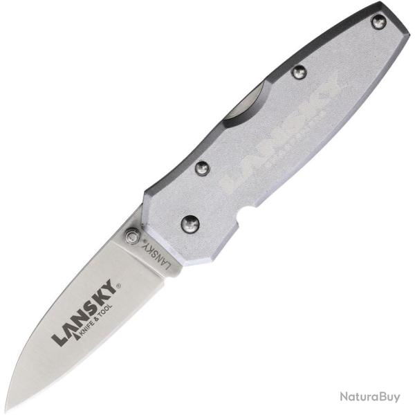 Couteau Pliant Lansky Lame Inox Manche Aluminium Argent Lockback LSKN065