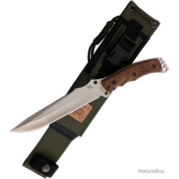 Couteau Fixe Linton Cutlery Lame Inox Stonewash 17,15 cm Manche Caoutchouc Marron �tui Nylon L95049