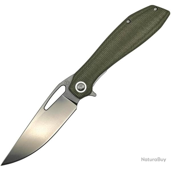 Couteau Pliant Luft Concepts BXTR Lame Acier D2 Manche Micarta Vert Linerlock LFTFA204