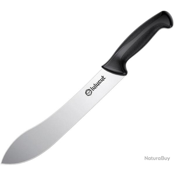 Couteau de Cuisine lulucut Premiumcut Butcher Lame Acier X50CrMoV15 Manche TPR Noir LL0101B10