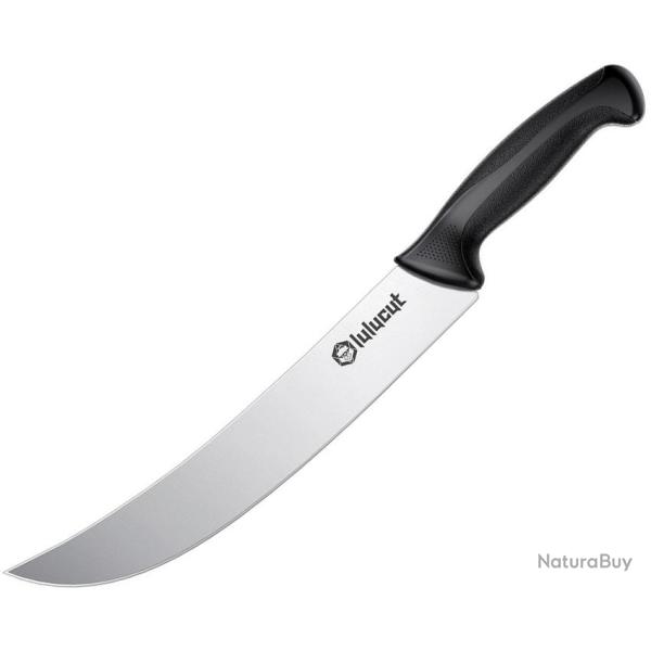 Couteau de Cuisine lulucut Premiumcut Butcher Lame Acier X50CrMoV15 Manche TPR Noir LL0103B10