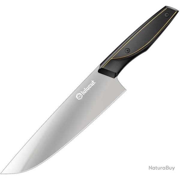 Couteau de Chef lulucut Meteorite Lame Acier X50CrMoV15 Manche ABS Noir LL0202B08