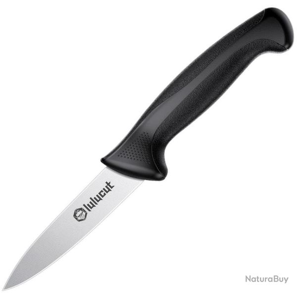 Couteau d'Office lulucut Premiumcut Lame Acier X50CrMoV15 Manche TPR Noir LL0801B03