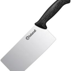 Couteau de Cuisine lulucut Premiumcut Cleaver Lame Acier X50CrMoV15 Manche TPR Noir LL1001B07